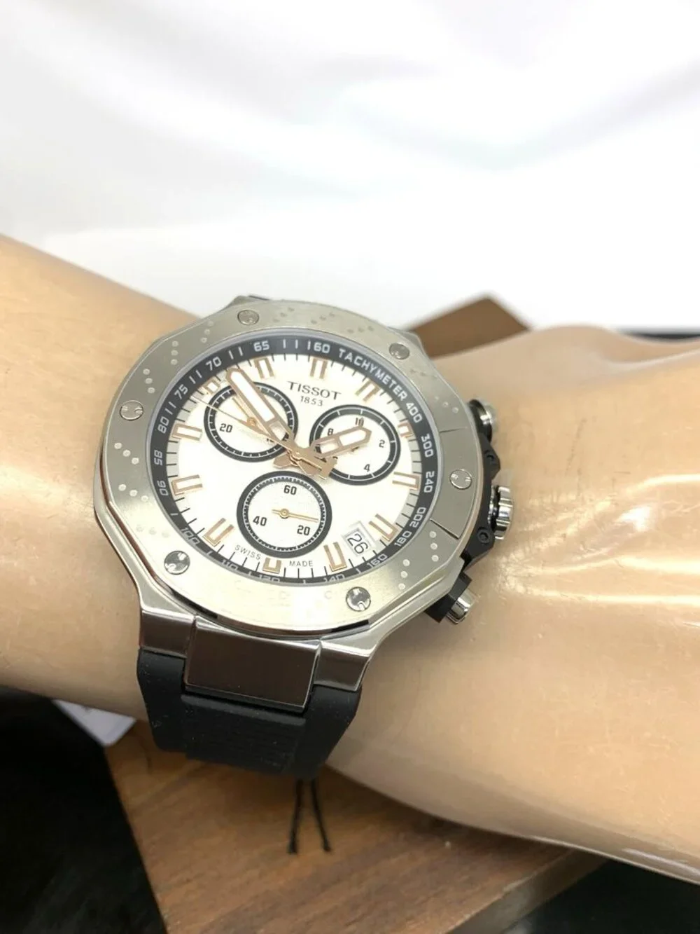 Tissot Men's Watch T-Race Chronograph Swiss Quartz Silver Black T1414171701100